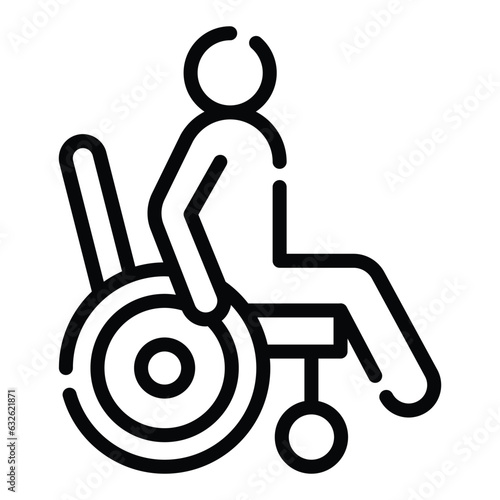 A chair fitted with wheels for use who is unable to walk 