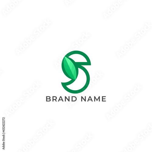 ILLUSTRATION LETTER S WITH LEAF GEOMETRIC LOGO ICON GREEN COLOR TEMPLATE SIMPLE MINIMALIST DESIGN ELEMENT SIMPLE VECTOR GOOD FOR APPS, BRAND 