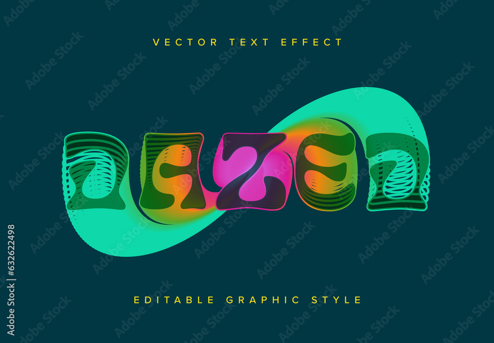 Colourful and Warped Text Effect Mockup Stock Template | Adobe Stock