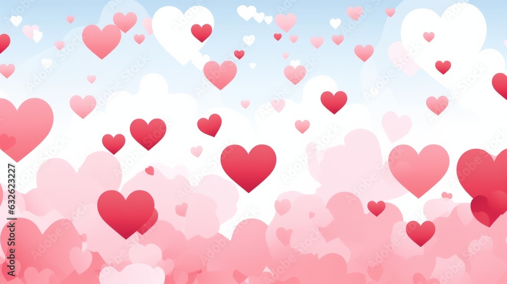 Valentines day background with hearts. AI generative.