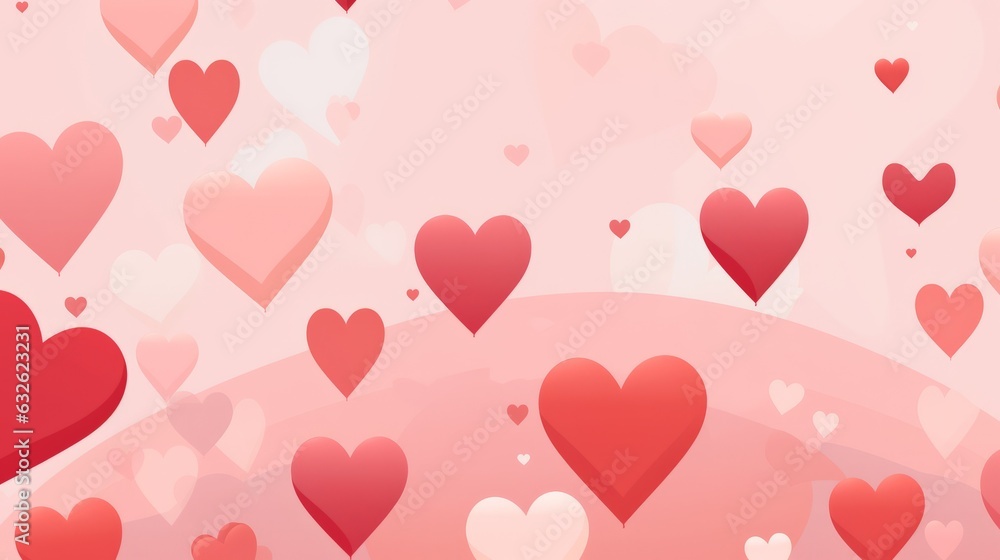 Valentines day background with hearts. AI generative.
