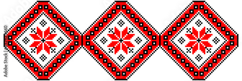 Vector illustration of Ukrainian ornament in stylized style, identity, vyshyvanka, embroidery for print clothes, websites, banners
