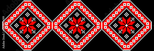 Vector illustration of Ukrainian ornament in stylized style, identity, vyshyvanka, embroidery for print clothes, websites, banners