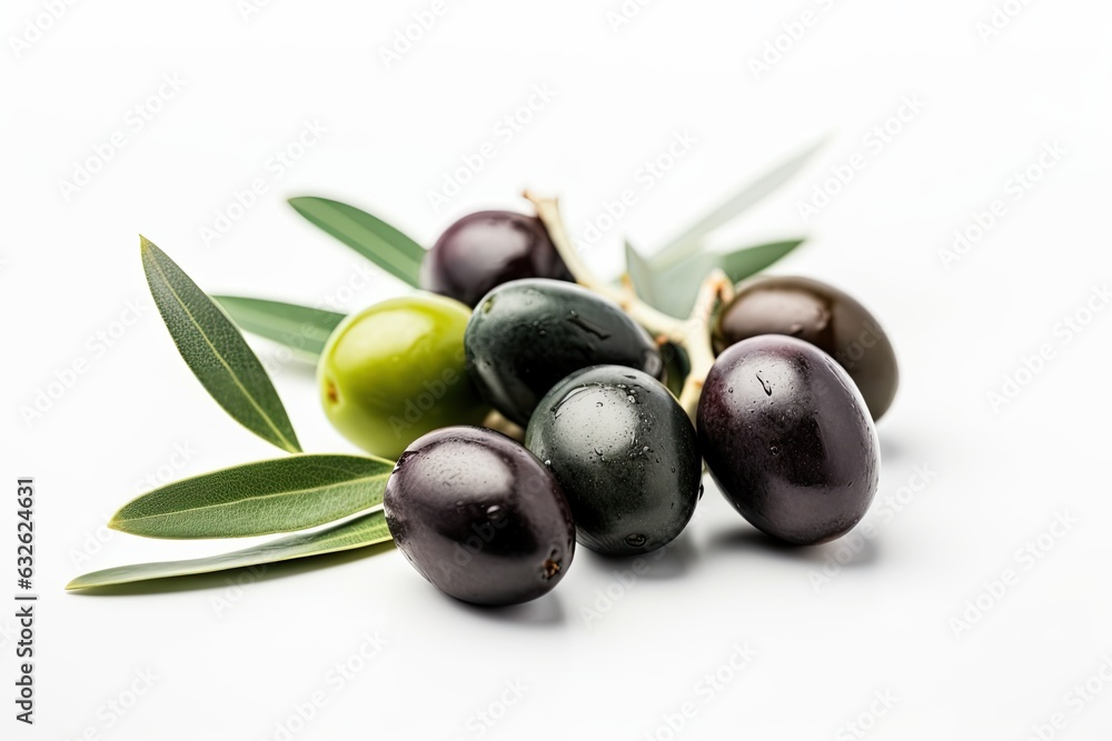 Mediterranean fresh olives on a white background. Mediterranean fresh olives on a white background.