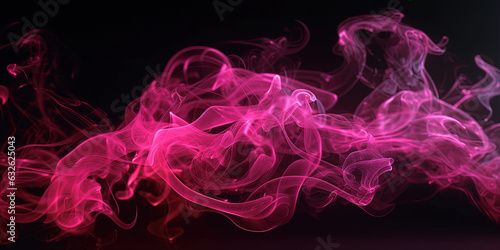 Very Detailed of Pink Color Neon Liquid Smoke Abstract Background AI Generative