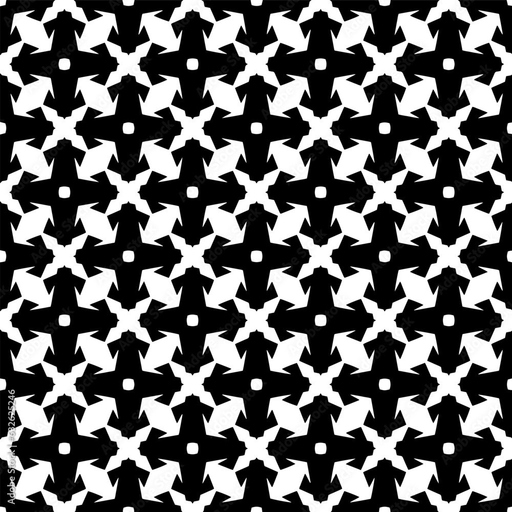 Seamless pattern. Figures ornament.Black and white  pattern for fashion, textile design,  on wall paper, wrapping paper, fabrics and home decor.
