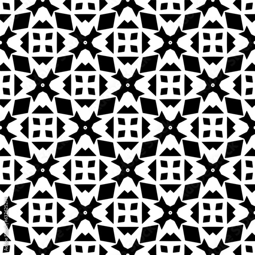 Seamless pattern. Figures ornament.Black and white pattern for fashion, textile design, on wall paper, wrapping paper, fabrics and home decor. 