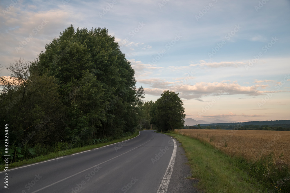 road in the countryside in Slovakia