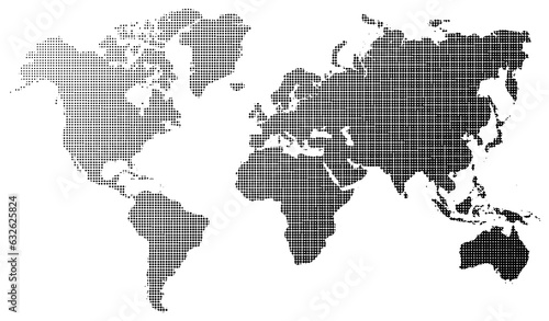 Abstract circle dotted background .Dotted map of the world illustration