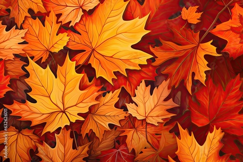 Autumn maple leaves seamless pattern. Vector illustration