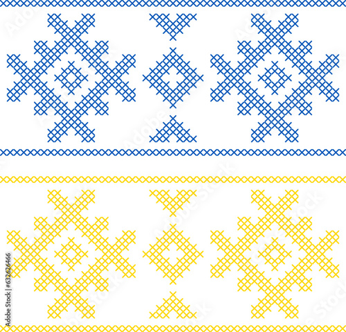 Vector illustration of Ukrainian ornament in stylized style, identity, vyshyvanka, embroidery for print clothes, websites, banners