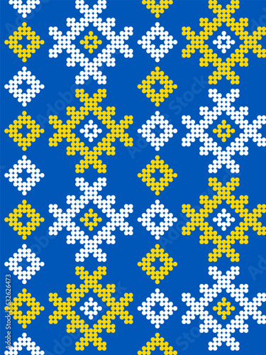 Vector illustration of Ukrainian ornament in stylized style, identity, vyshyvanka, embroidery for print clothes, websites, banners. Background. Seamless pattern