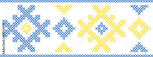 Vector illustration of Ukrainian ornament in stylized style, identity, vyshyvanka, embroidery for print clothes, websites, banners