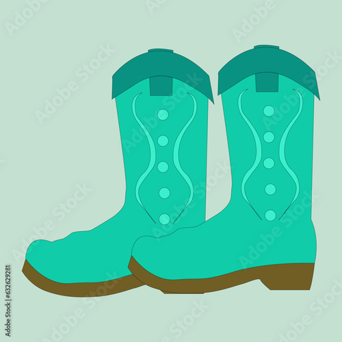 green cowboy boots with an ornament