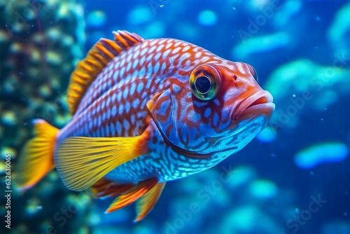 A beautiful fish in the aquarium