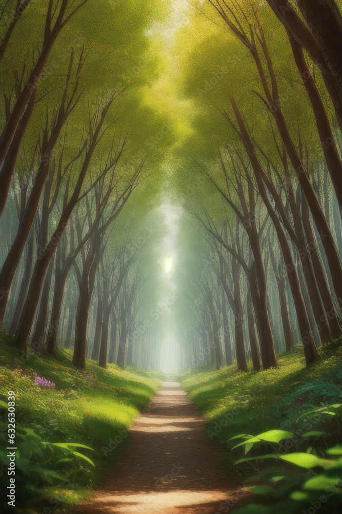 Obraz premium Sun rays in the forest