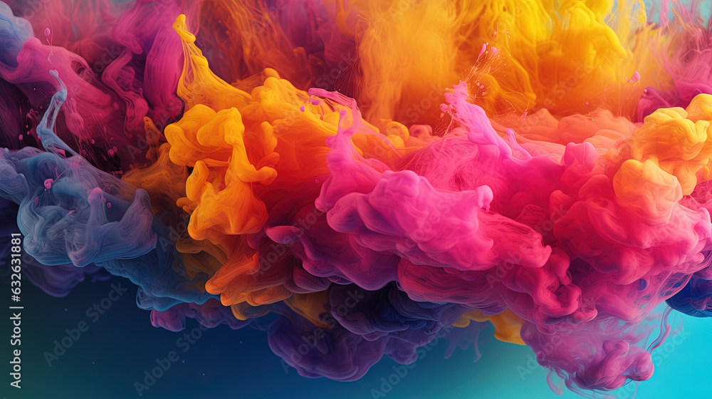 Fototapeta premium Multicolored Dense Liquid Smoky Abstract Background Generative AI