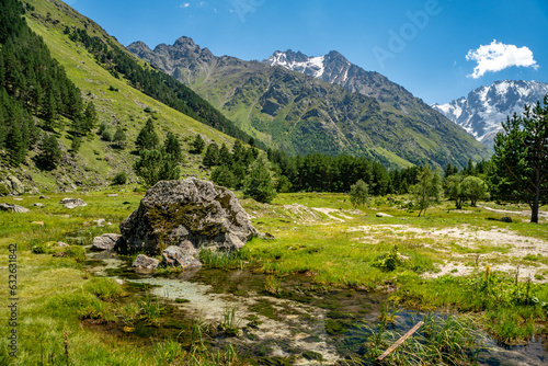landscape with lake and mountains