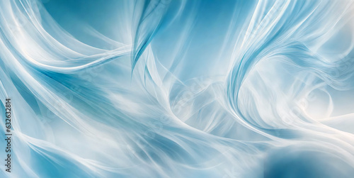 etheral abstract backgroun with flowing wave and curves in white and blue colors