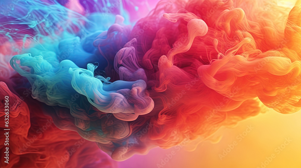 Fototapeta premium Multicolored Dense Liquid Smoky Abstract Background Generative AI