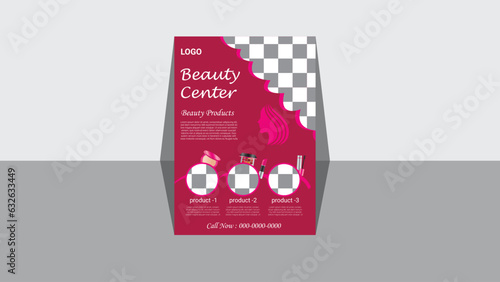 Modern spa and beauty center flyer standard size, business  banner cover template design . adobe stock.