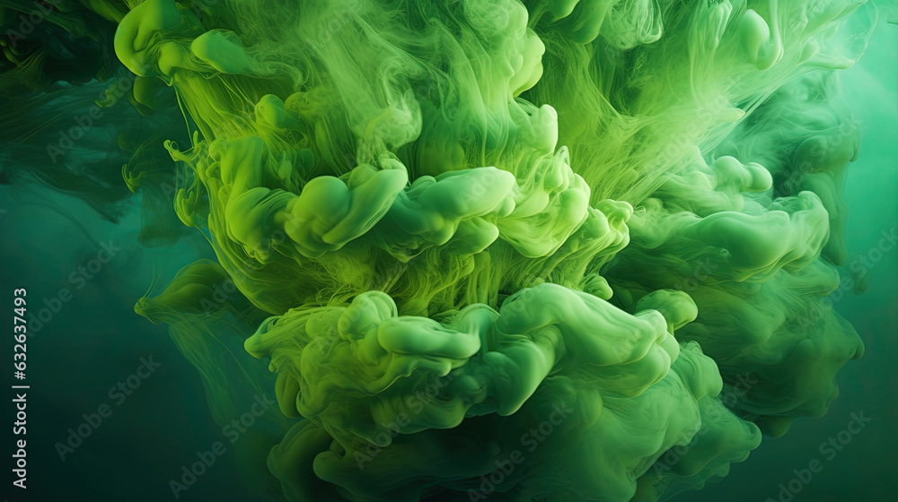 Green Dense Liquid Paint Smoky and Foggy Abstract Background AI Generative Green Dense Liquid Paint Smoky and Foggy Abstract Background AI Generative