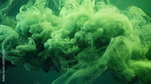 Green Dense Liquid Paint Smoky and Foggy Abstract Background AI Generative © Image Lounge