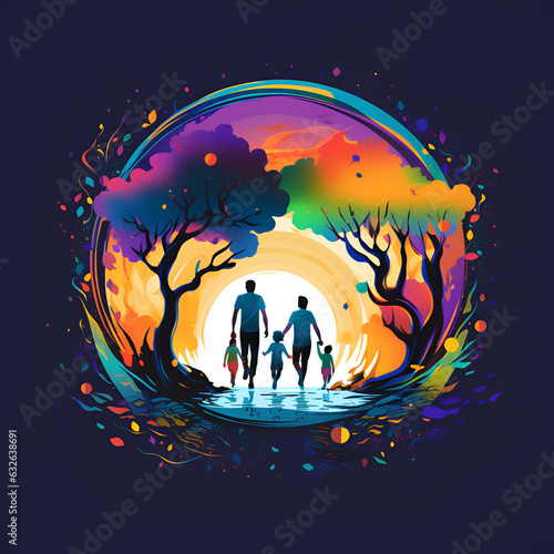 background with a rainbow