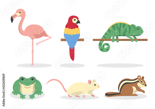 Cute wild animal Hand drawn cartoon characters vector