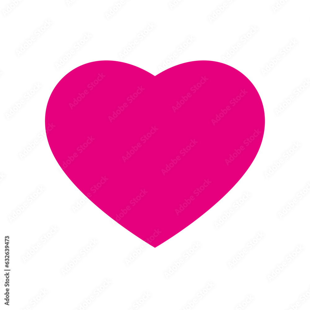 Valentine day heart. Flat heart illustration on white background. Pink heart icon. Valentine day heart. Flat heart illustration on white background. Pink heart icon.