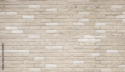 Cream and white brick wall texture background. Brickwork and stonework flooring interior rock old pattern design. © sinthi