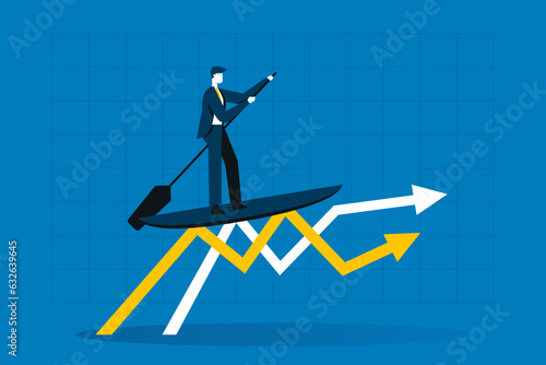 Photography Businessman surfing financial stock graph