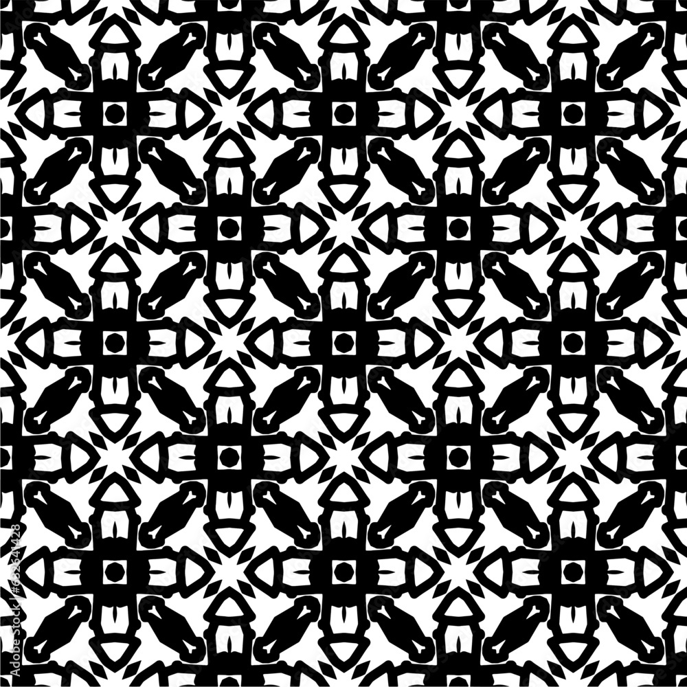 Black and white pattern . Figures ornament.Seamless pattern for fashion, textile design, on wall paper, wrapping paper, fabrics and home decor. Black and white pattern . Figures ornament.Seamless pattern for fashion, textile design, on wall paper, wrapping paper, fabrics and home decor.