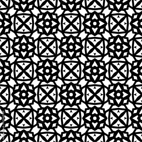 Black and white pattern . Figures ornament.Seamless pattern for fashion, textile design, on wall paper, wrapping paper, fabrics and home decor.