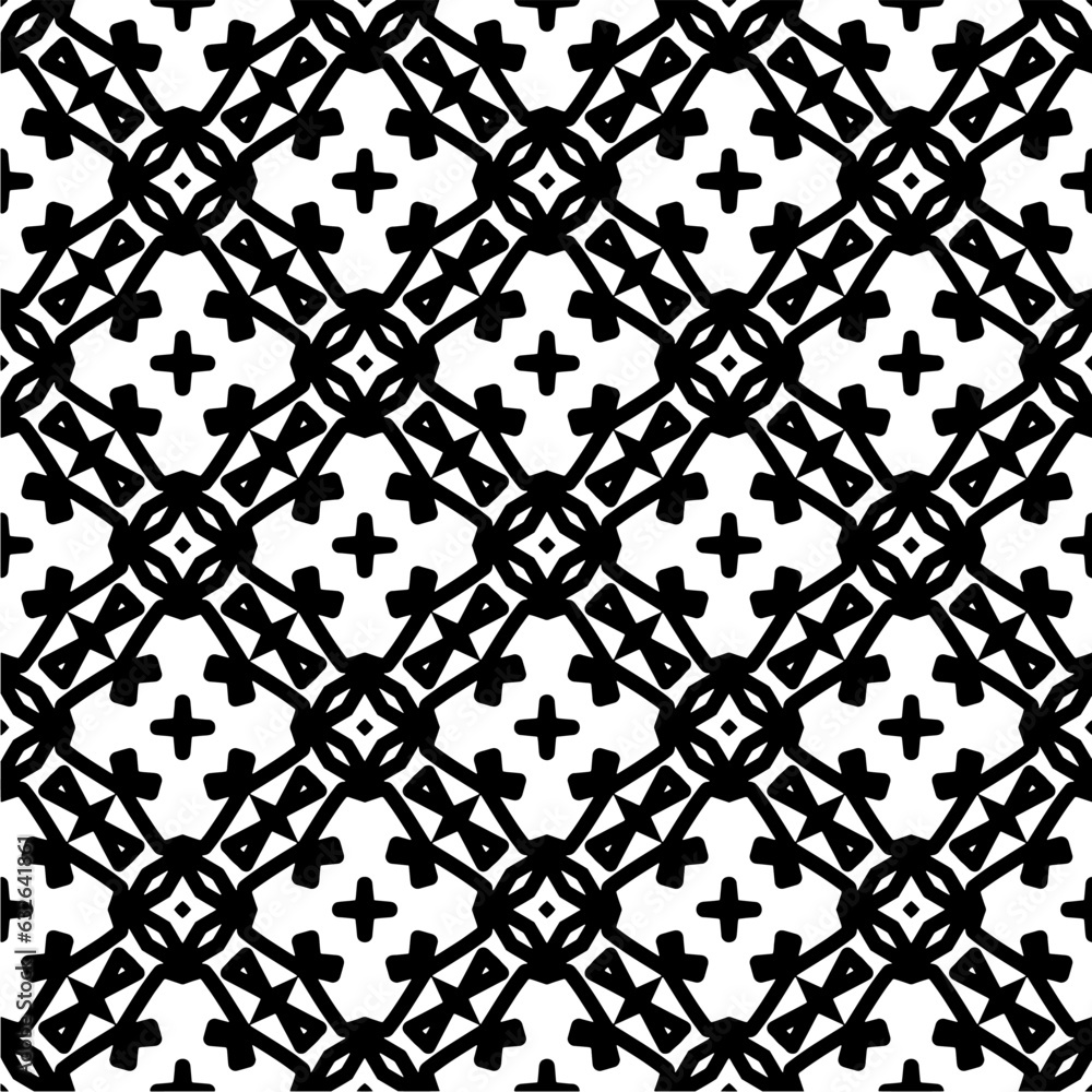 Black and white  pattern . Figures ornament.Seamless pattern for fashion, textile design,  on wall paper, wrapping paper, fabrics and home decor.