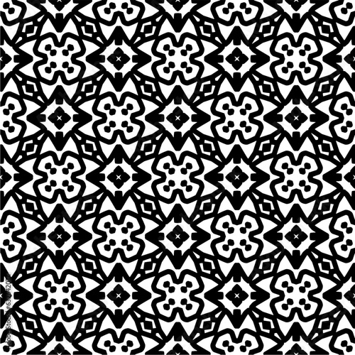 Black and white pattern . Figures ornament.Seamless pattern for fashion, textile design, on wall paper, wrapping paper, fabrics and home decor.