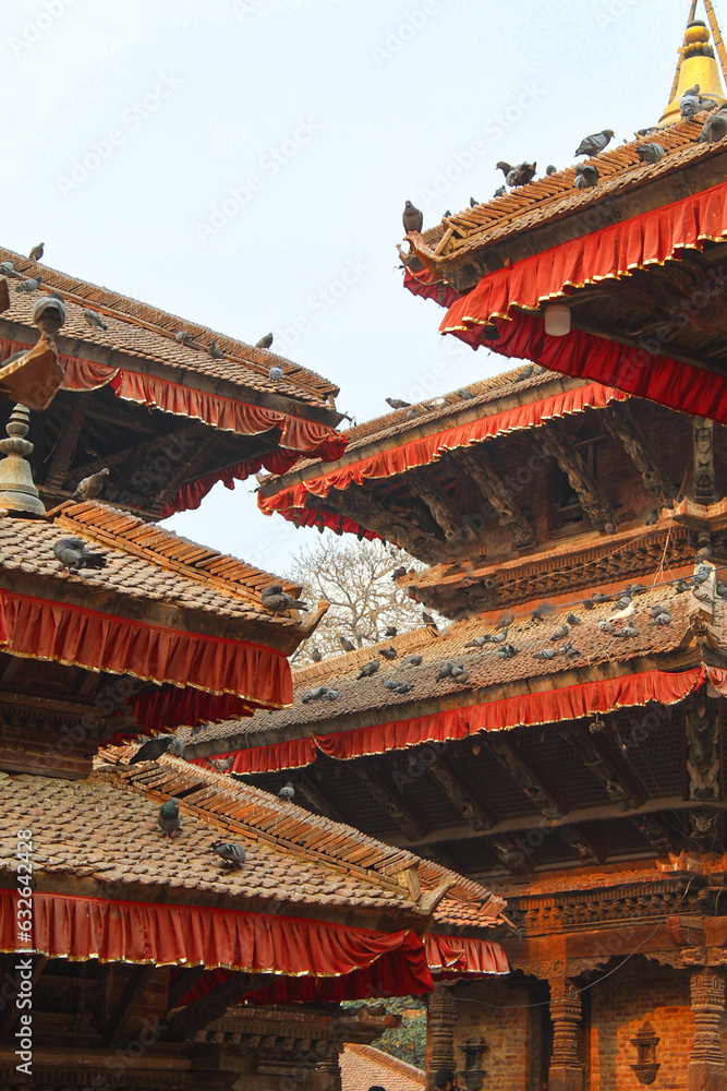 Towering temples at Kathmandu Durbar Square, Nepal