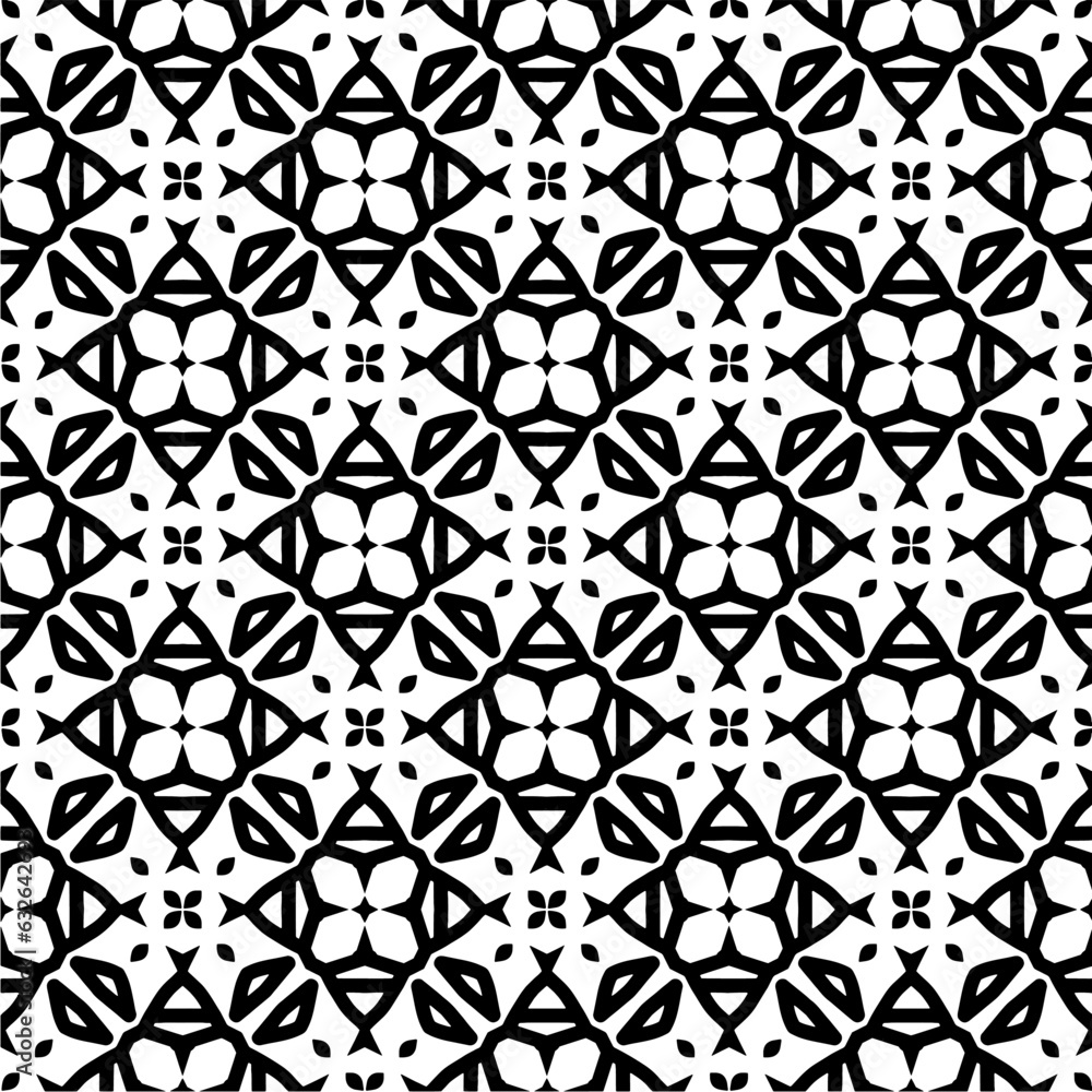 Black and white  pattern . Figures ornament.Seamless pattern for fashion, textile design,  on wall paper, wrapping paper, fabrics and home decor.
