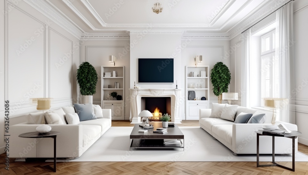 Luxury living room interior, generative ai Luxury living room interior, generative ai