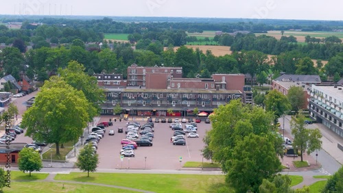 Aerial view on the town centre in Ter Apel, the Netherlands photo