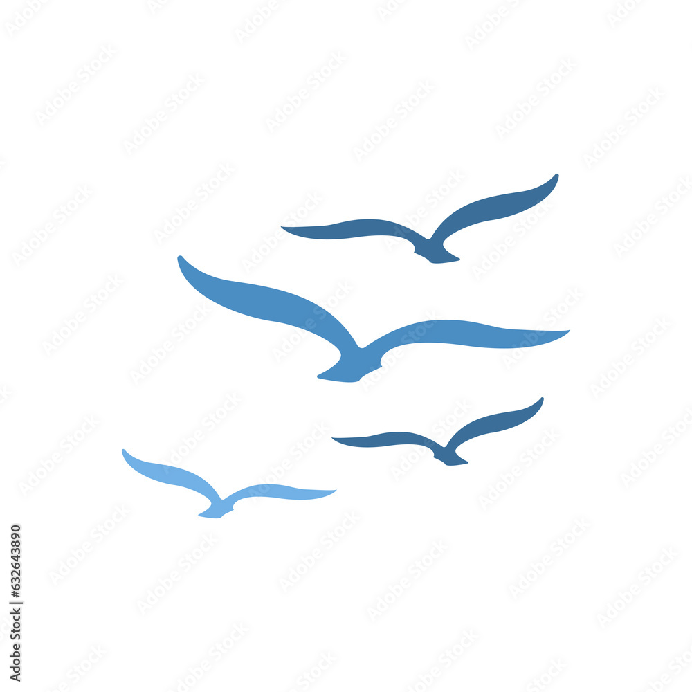 seagulls icon on a white background, vector illustration