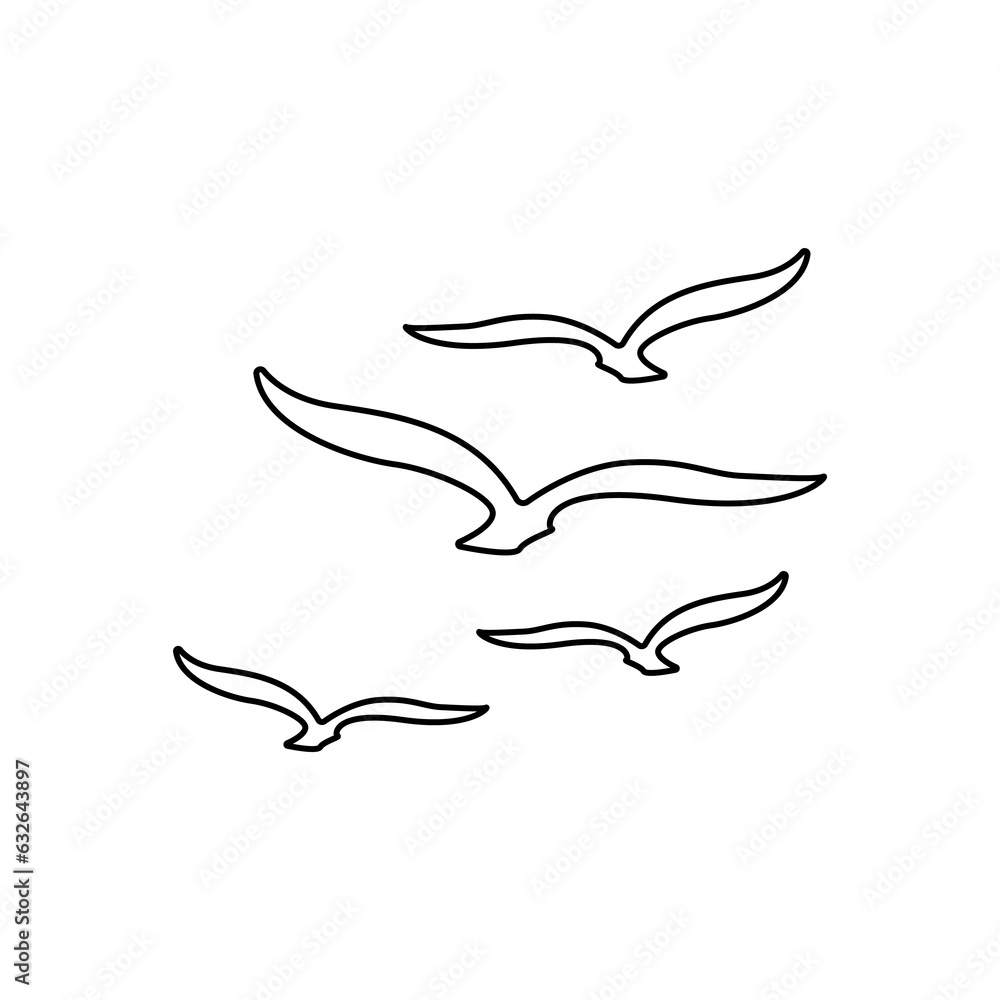 seagulls icon on a white background, vector illustration seagulls icon on a white background, vector illustration