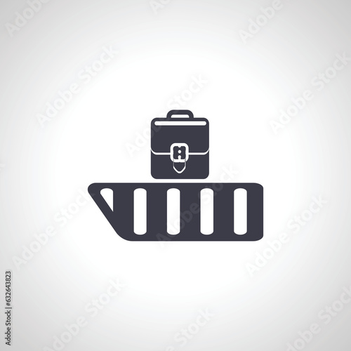 luggage at airport isolated icon. suitcase moving on luggage carousel. baggage claim icon