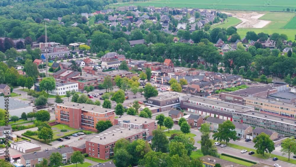 Aerial view on the town centre in Ter Apel, the Netherlands Aerial view on the town centre in Ter Apel, the Netherlands