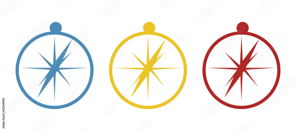 compass icon on a white background, vector illustration