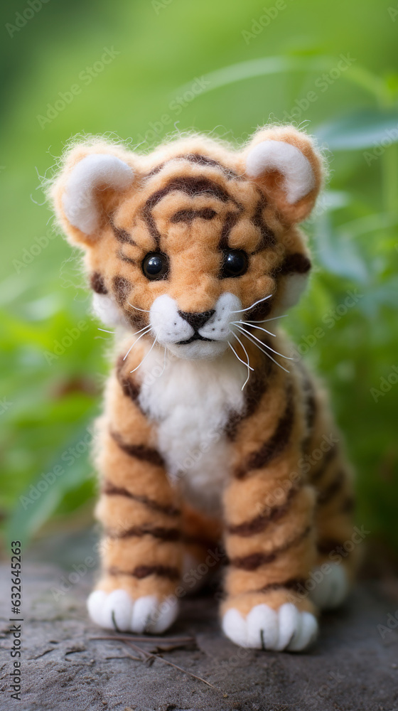 Obraz premium tigre fofo de feltro