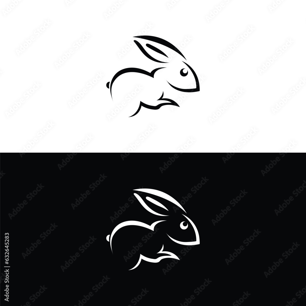 Black side silhouette of a rabbit isolated on white background. Vector illustration.Vector image of an rabbit,Rabbit logo isolated on white background,Rabbit vector template Black side silhouette of a rabbit isolated on white background. Vector illustration.Vector image of an rabbit,Rabbit logo isolated on white background,Rabbit vector template