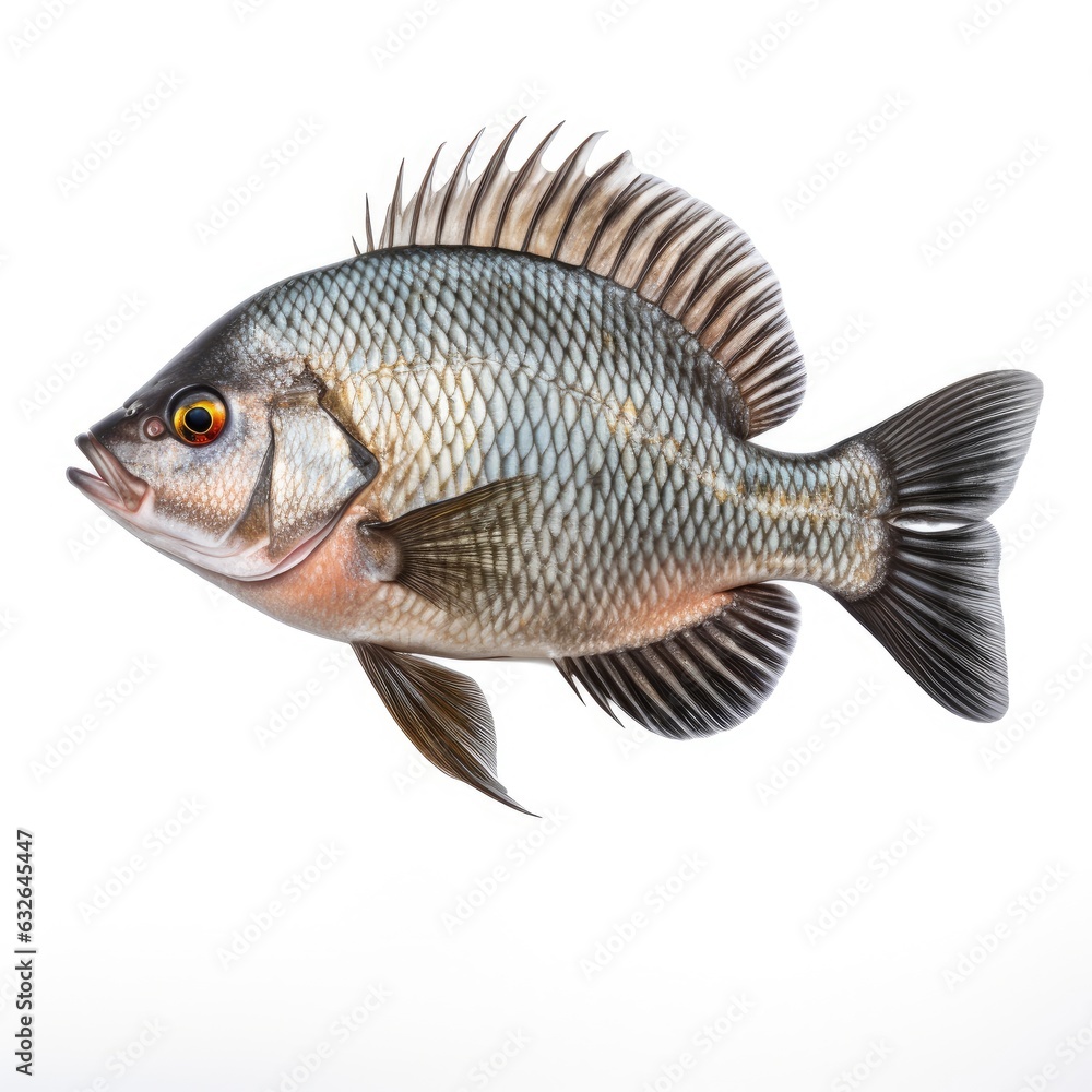 tilapia isolated on white generative AI tilapia isolated on white generative AI