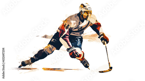 Figure hockey player on white background vector