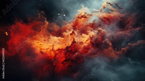 Abstract orange nebula, smoke.